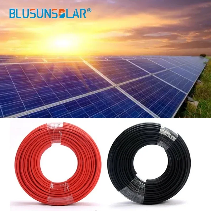 Imagem -02 - Cabo Solar Fotovoltaico Cobre Estanhado Cabo Solar pv One Preço Wire Cutter En50618 50m Preto 50m Vermelho 10awg