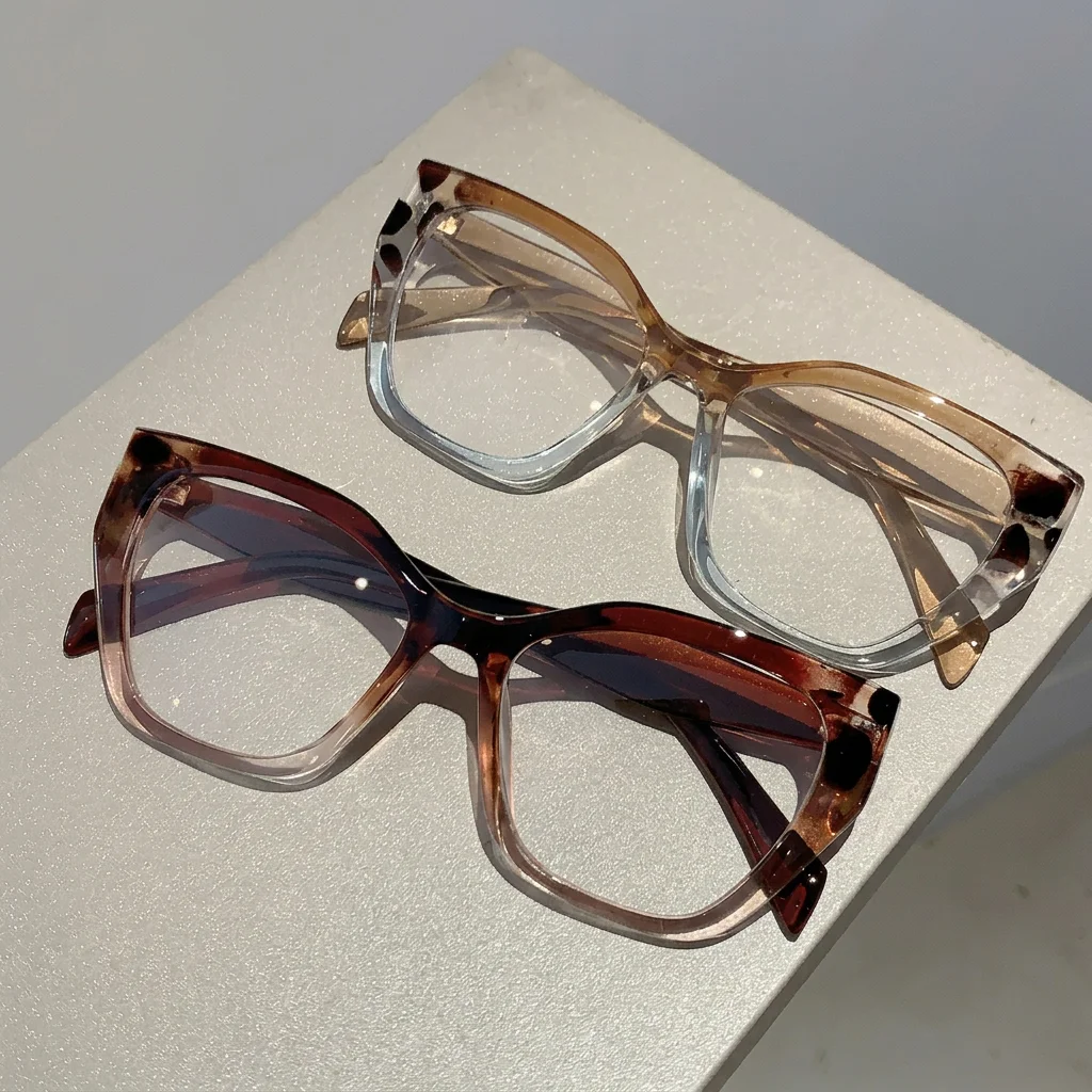 Color Block Eyeglass Frames Comfortable Blue Light Blocking Glasses Women'S Eye Glasses Colorful Uv400  Glasses