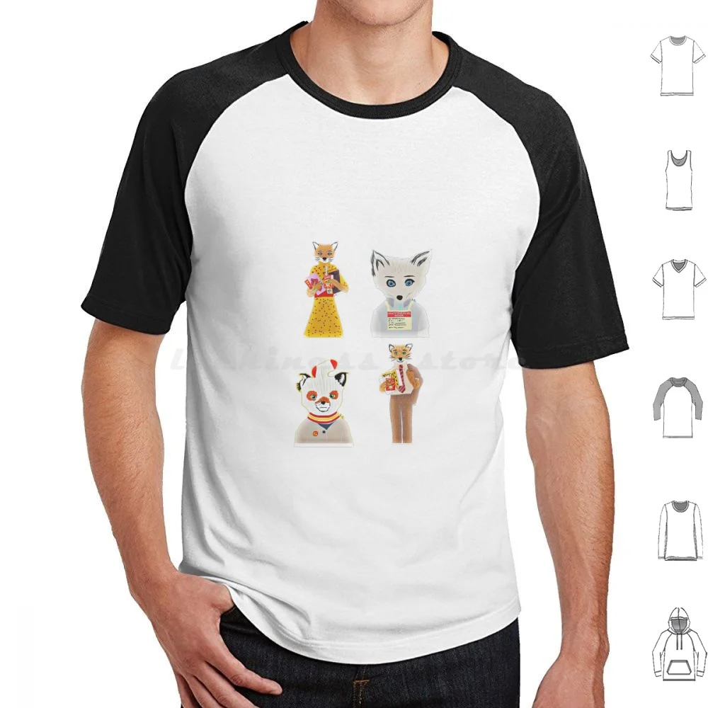 Mr Fox Stickers T Shirt 6xl Cotton Cool Tee Fantastic Mr Fox Wes Anderson Fox Mr Fox Ash Fantastic Movie Roald Dahl Anderson Mr