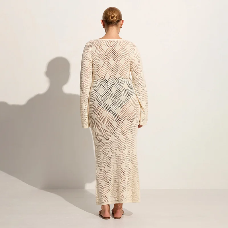 2024 sommer Neue Rock frauen Einfarbig Sexy Gestrickte Strand Bikini Badeanzug Cover Up Sonnenschutz Kleidung