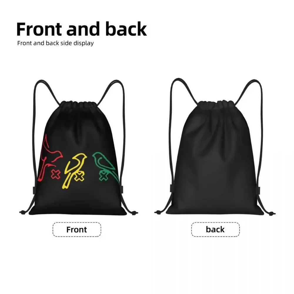 Custom Ajaxs Bobs Marleys Drawstring Bag Women Men Lightweight Amsterdam 3 Little Birds Sports Gym Storage Backpack