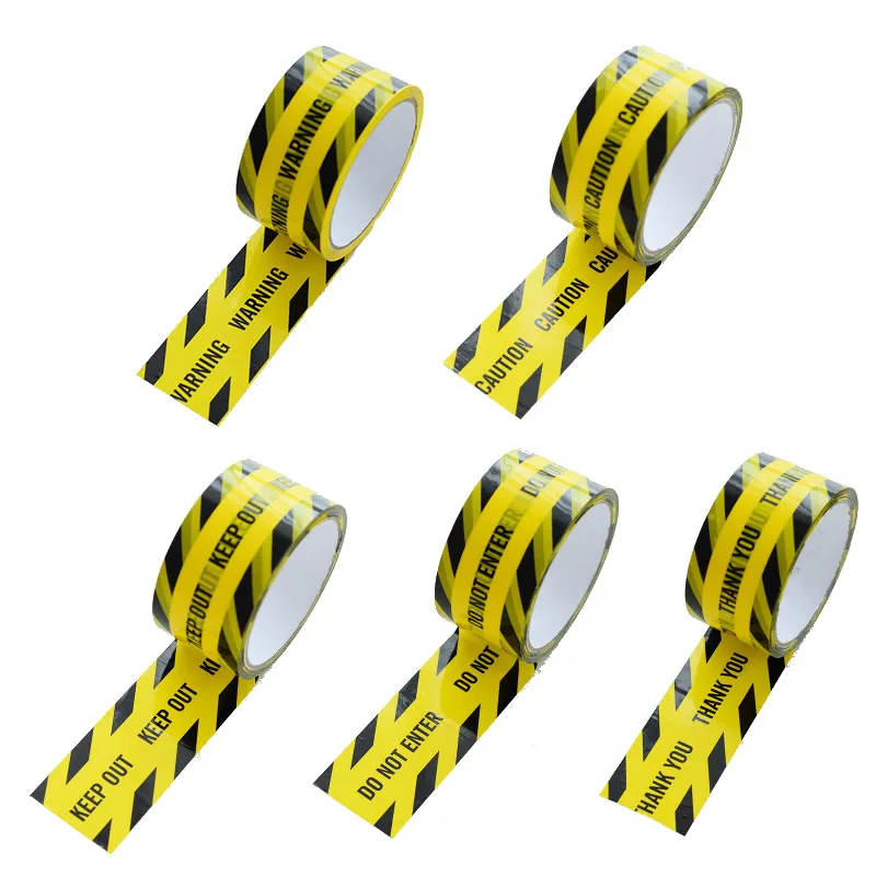 1 Roll 48mm*25m Opp Warning Tape Danger Caution Barrier Remind Work Safety Adhesive Tapes DIY Sticker For Mall Store School