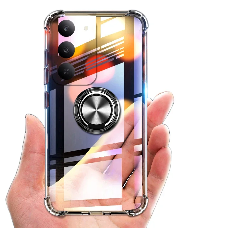 

Transparent Case For Redmi 15 4G 5G 15C Car Magnetic Ring Original Clear Silicone Cover For Redmi 15 4G 5G 15C Shell