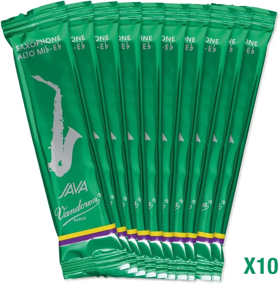 Alto Sax Reeds Strength 3, Box of 10 - Flexible & Bright Sound for Immediate Response
