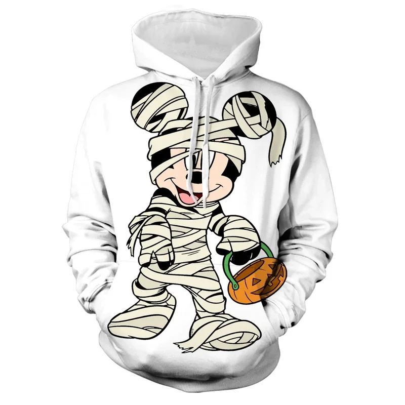

2024 Halloween Collection Hoodie Men's Fall Long Sleeve Disney Brand Stitch and Mickey Anime 3D Printed Casual Sweatshirt Y2K