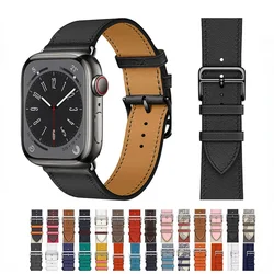 Bracelet en cuir véritable pour Apple Watch Band, Bracelet pour iWatch Ultra 8, 7, 6, 5, 4 SE, Ceinture pour Homme et Femme, 49mm, 45mm, 41mm, 44mm, 42mm, 40mm