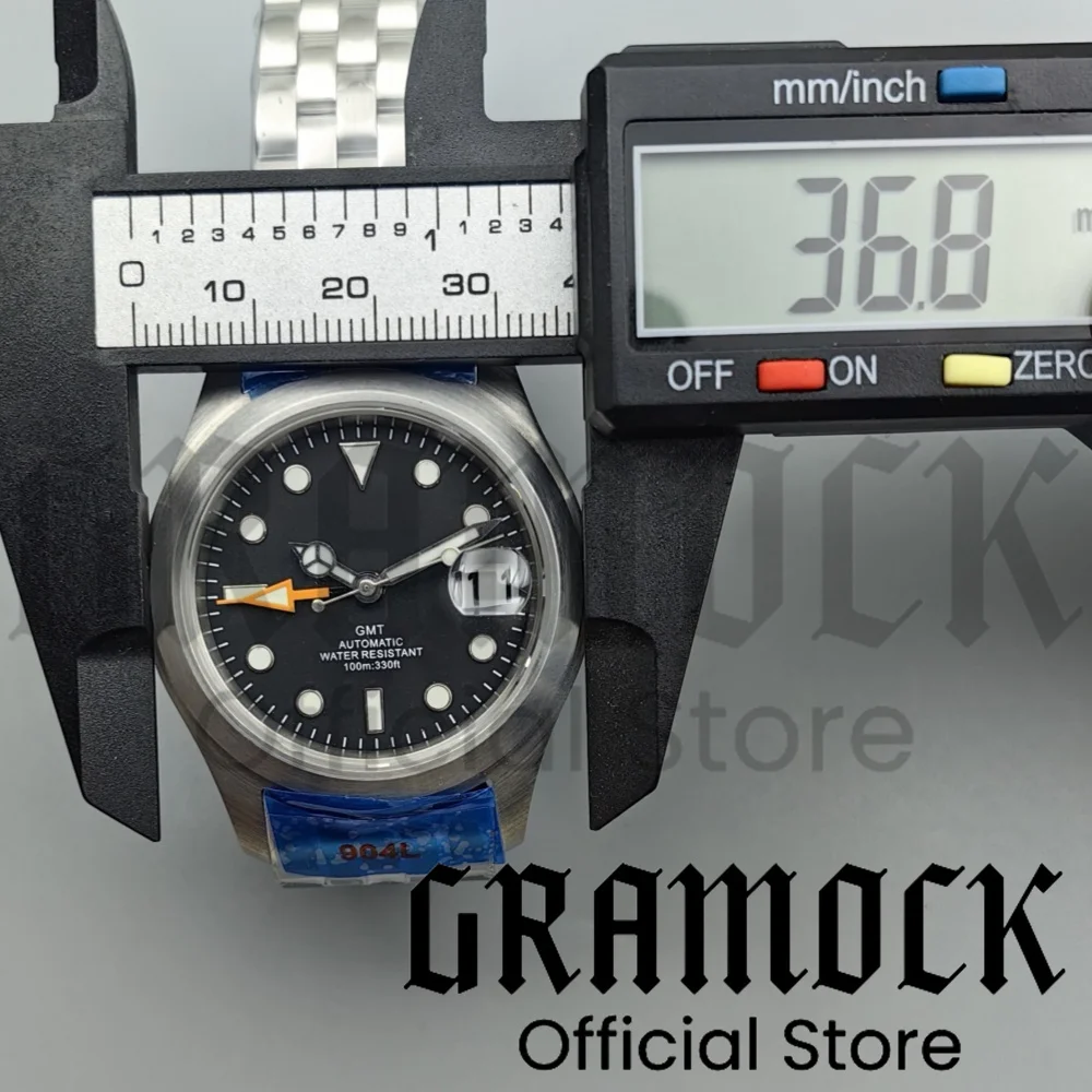 Gramock nueva caja de reloj piloto de acero inoxidable de 36/39mm con cristal de zafiro apto para movimiento NH34/35/36 ETA2824 PT5000 Miyota9015