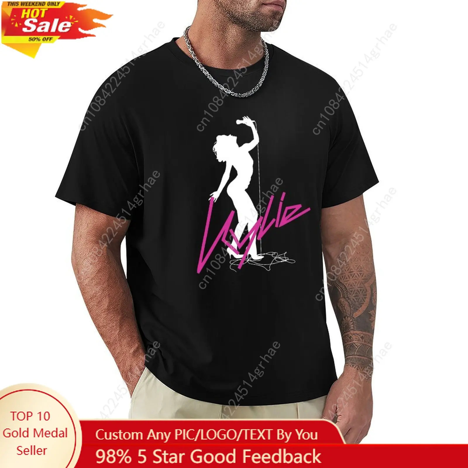 Kylie Minogue 100% Cotton Unisex Breathable & Comfortable Custom Direct-to-Garment (DTG) Printed T-Shirt