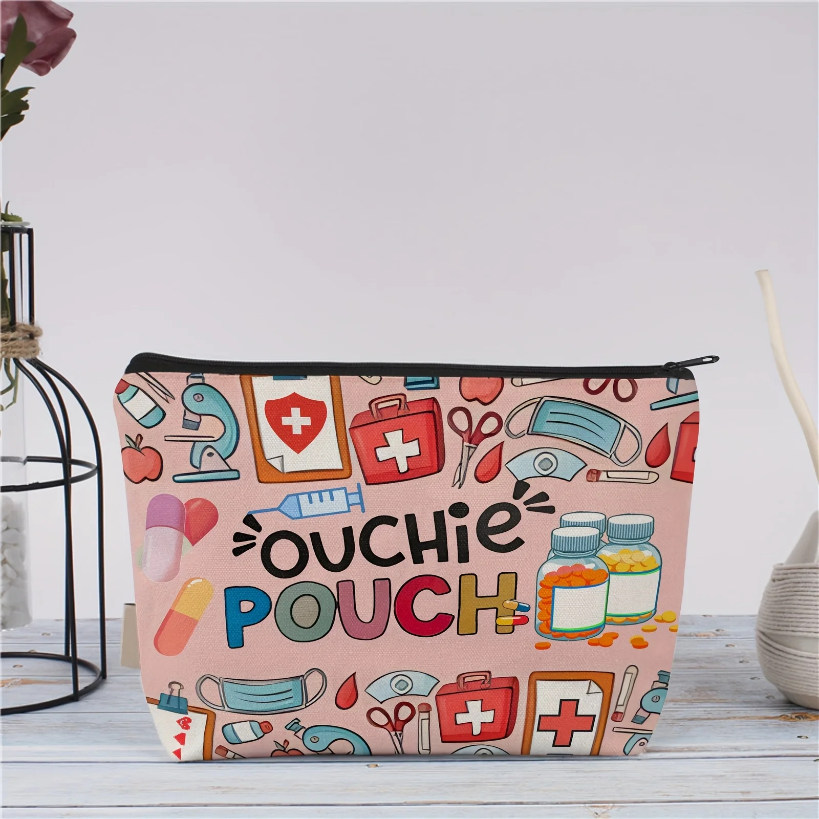 Aksesori Terinspirasi Kesehatan yang Menyenangkan. Kado Modis Portabel dengan Ritsleting, Tempat Pensil untuk Guru, dan Tas Penyimpanan untuk Makanan Ringan