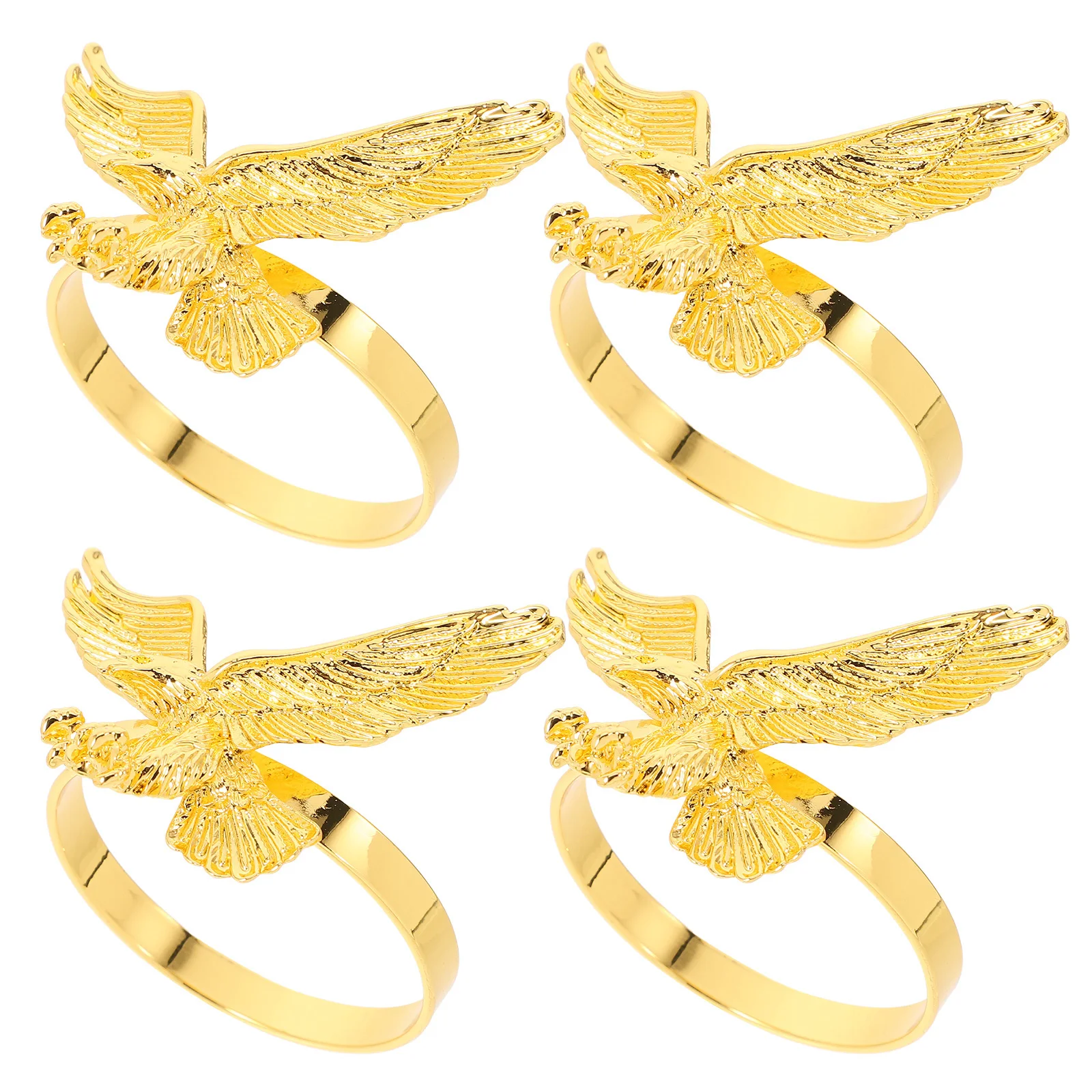

4Pcs Eagle Napkin Rings Zinc Alloy Compact Serviette Buckle Decorative Metal Napkin Buckles Party Table Decoration