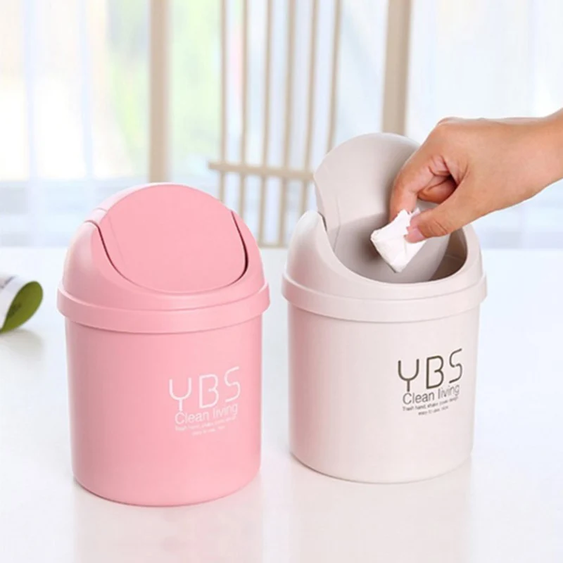 

Desktop Mini Waste Bin Small Trash Can Household With Bins Desk Storage