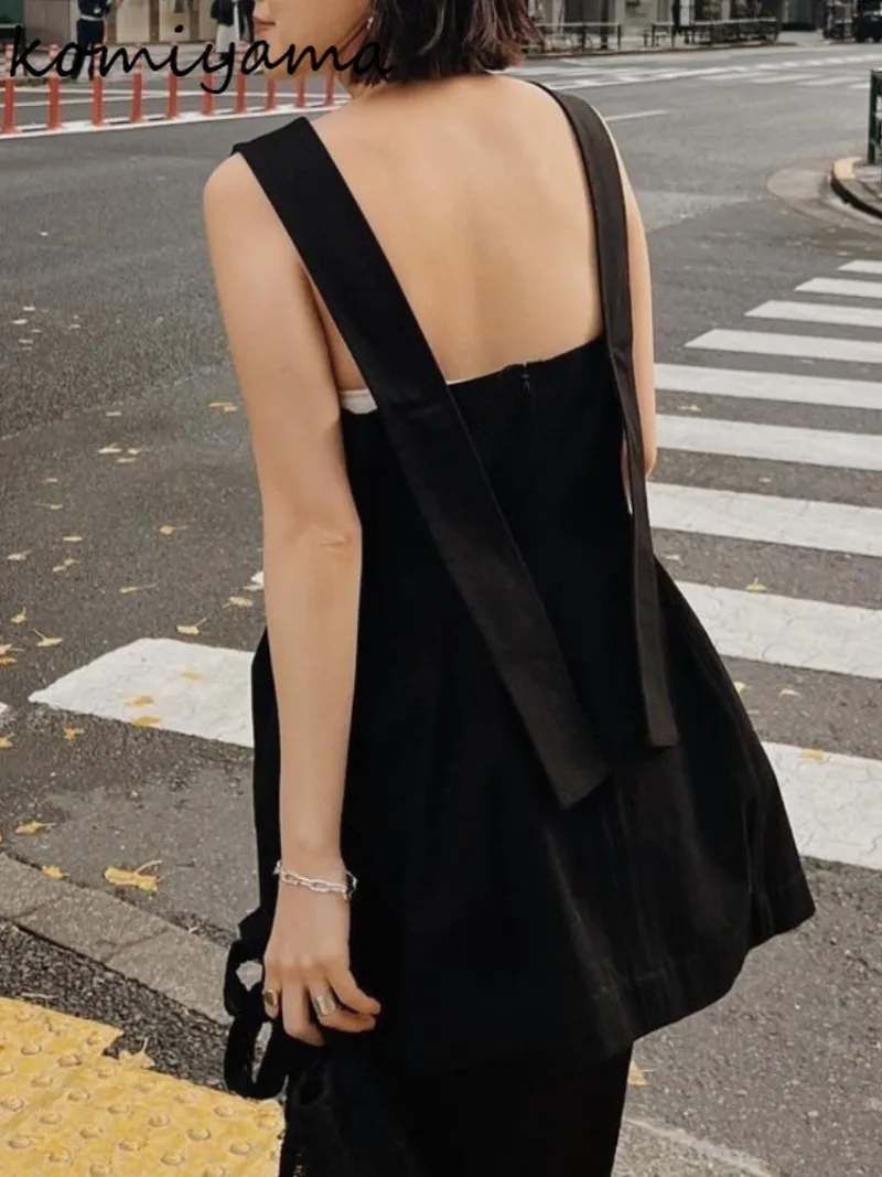 Spring Summer 2025 New Tops Feminino Sexy Backless Ropa Mujer O-neck Sleeveless Top Japan Style Clothes Women Casual Vest