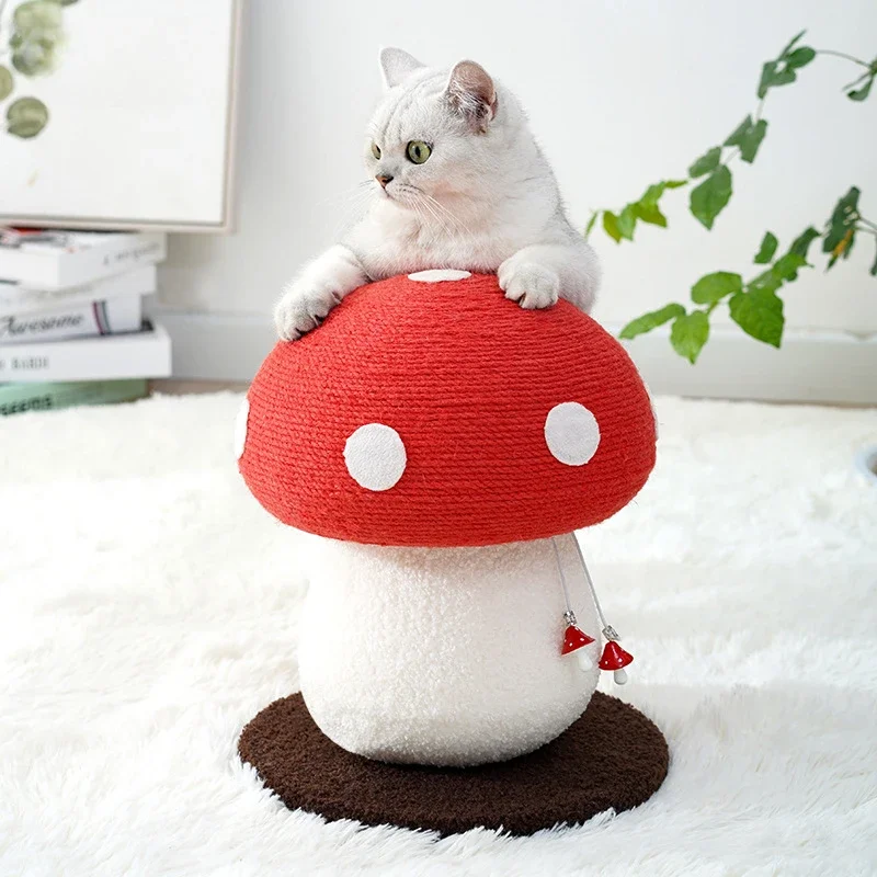 Red Mushroom Climbing Frame Sisal Hemp Grinding Claw Cat Climbing Column Vertical Cat Scratch Board Cat Toy