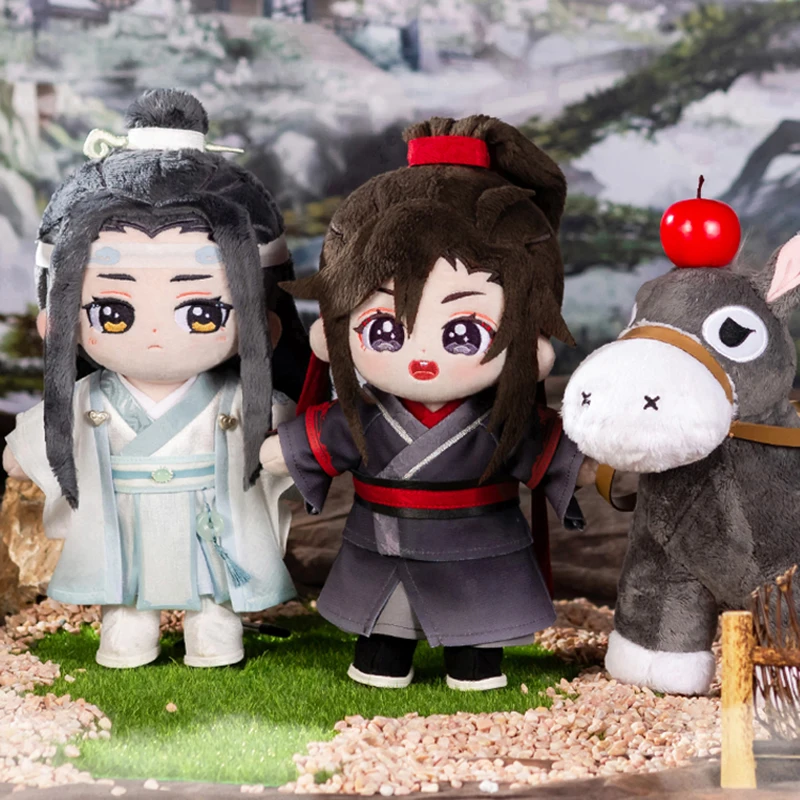 20cm Mo Dao Zu Shi Wei Wuxian Lan Wangji Plush Dolls Q Version Anime Figure Cute Plushie Dress Up Model Kids Toy Birthday Gift