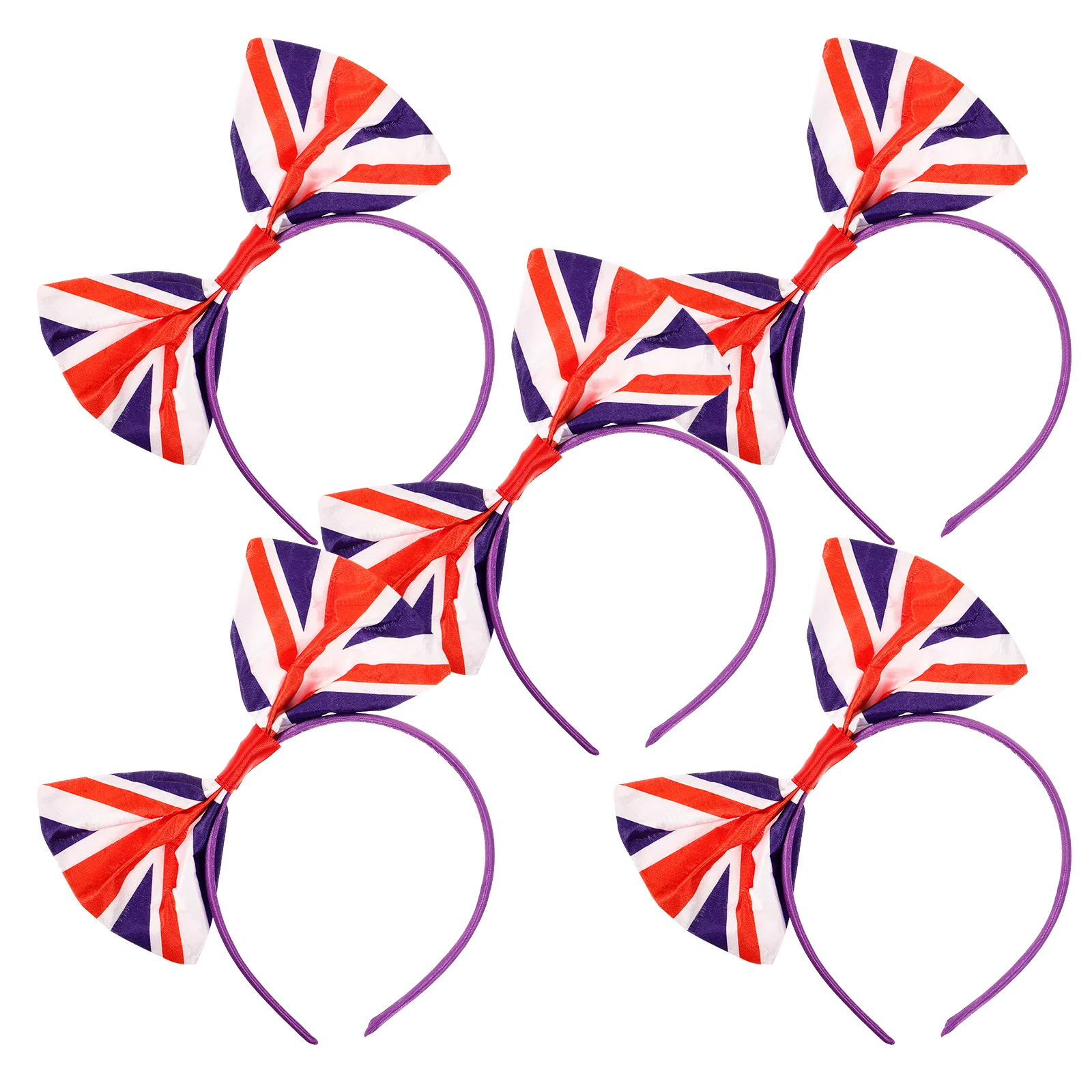 5 Pcs Headband British Flag Designed Bow Clothing UK Hairbands Headdress Elements Celebration Hairhoops Child Women's