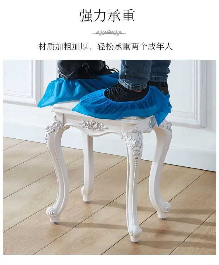 European American Style Dressing Stools Makeup Stool Soft Small Square Ottomans Household Chairs Princess Bedroom Nail Stools