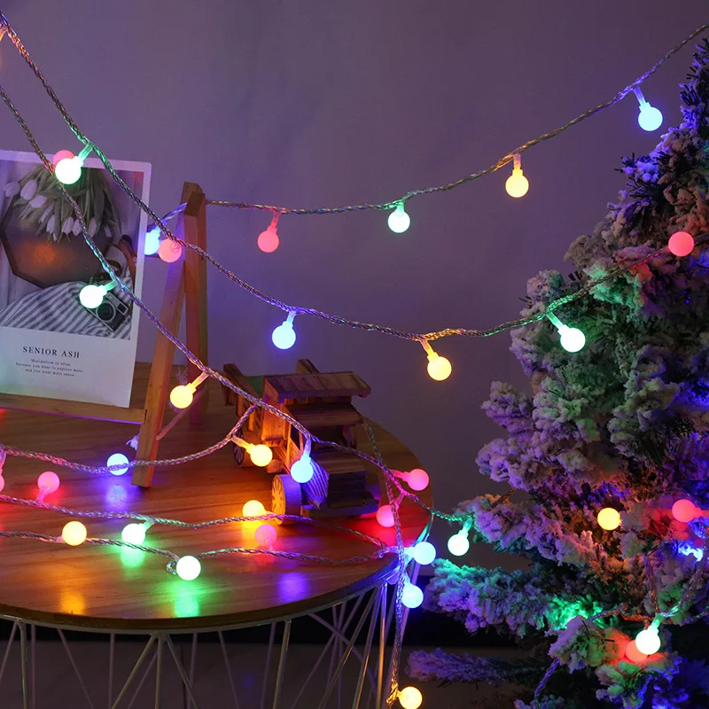 1/3 متر LED أضواء الجنية سلسلة طاقة البطارية الكرة جارلاند أضواء في الهواء الطلق مصباح مقاوم للماء لحفل الزفاف حديقة زينة عيد الميلاد #4