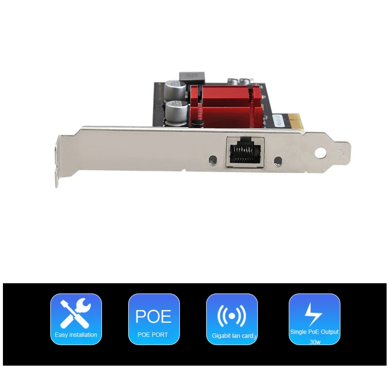 Серверный адаптер Intel/I210 PCIe RJ-45, сетевой адаптер для настольных Lan Card, игровой адаптивный 1000 Мбит/с, POE, гигабитная сетевая карта Ethernet
