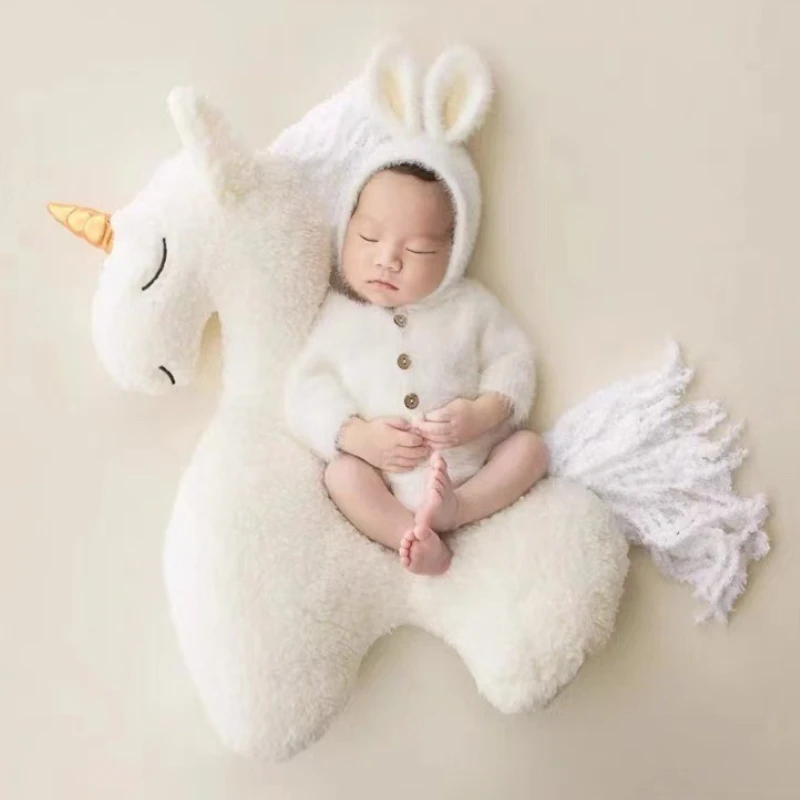 

️Newborn Photography Accessories Soft Plush Unicorn Doll Posing Pillow Baby Photo Modeling Cushion Decor Photography Props