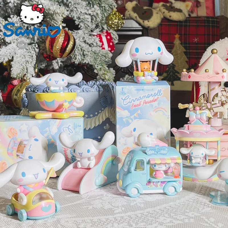 Sanrio Cinnamoroll Small Paradise Series Figure Anime Action Figurines Kawaii Pvc Model Statue Dolls Girls Birthday Gift Toy