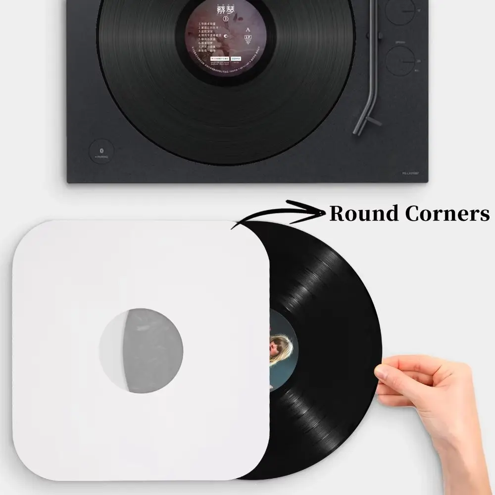 New 12 Inch Vinyl Record Storage Sleeves With Poly-lined White LP Album Holder Anti-static Kraft Paper Bags