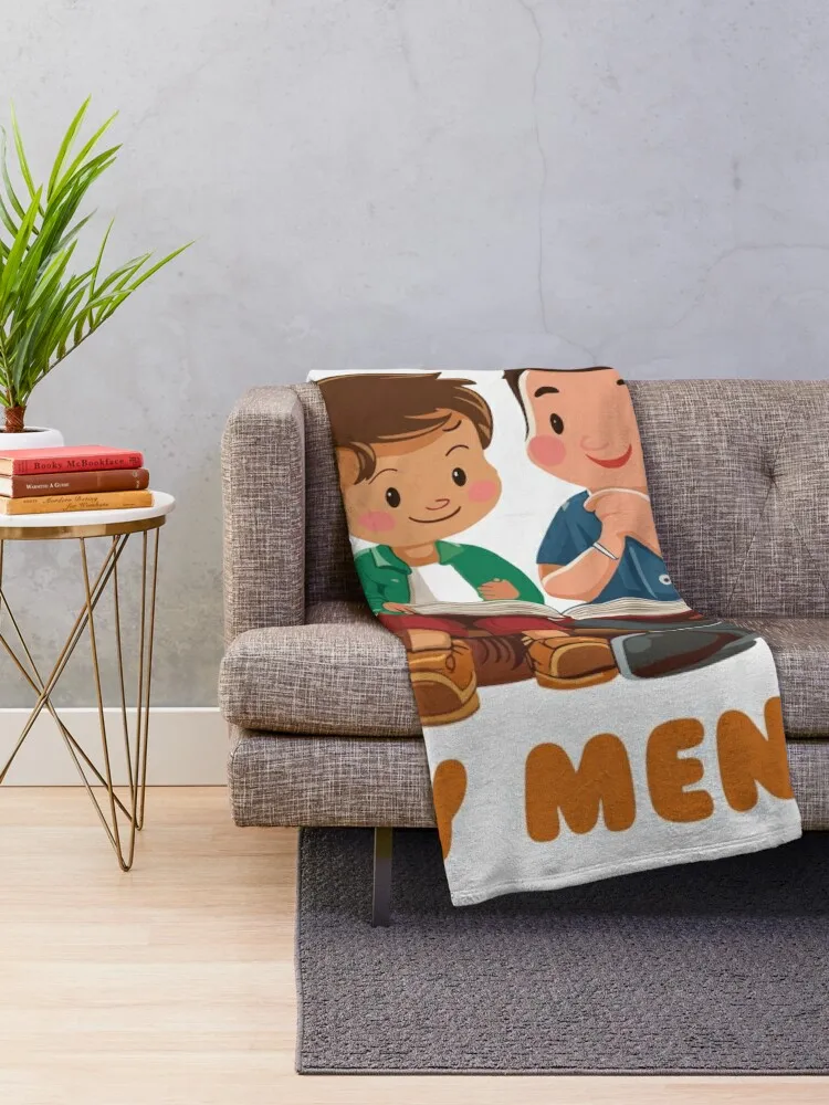 Happy Father's Day, My Mentor - Heartwarming Father-Child Illustration Throw Blanket blankets and throws Picnic Blankets