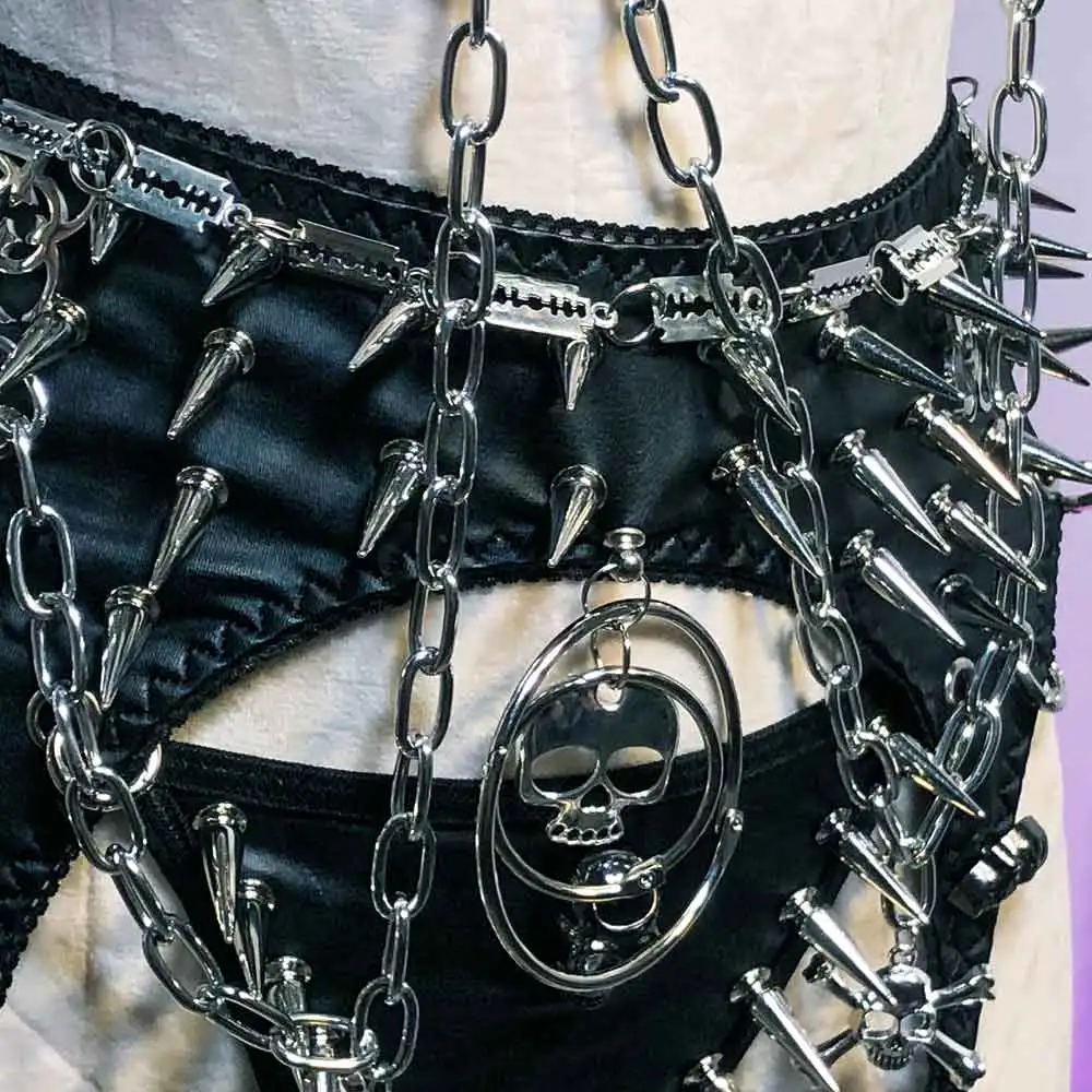 

Y2K Halter Camisole TOPS 90s Hand Made Gothic Skull Grunge Teen Punk Rock Kawaii E-Girls Studded Rivet Emo Eco DIY Goth