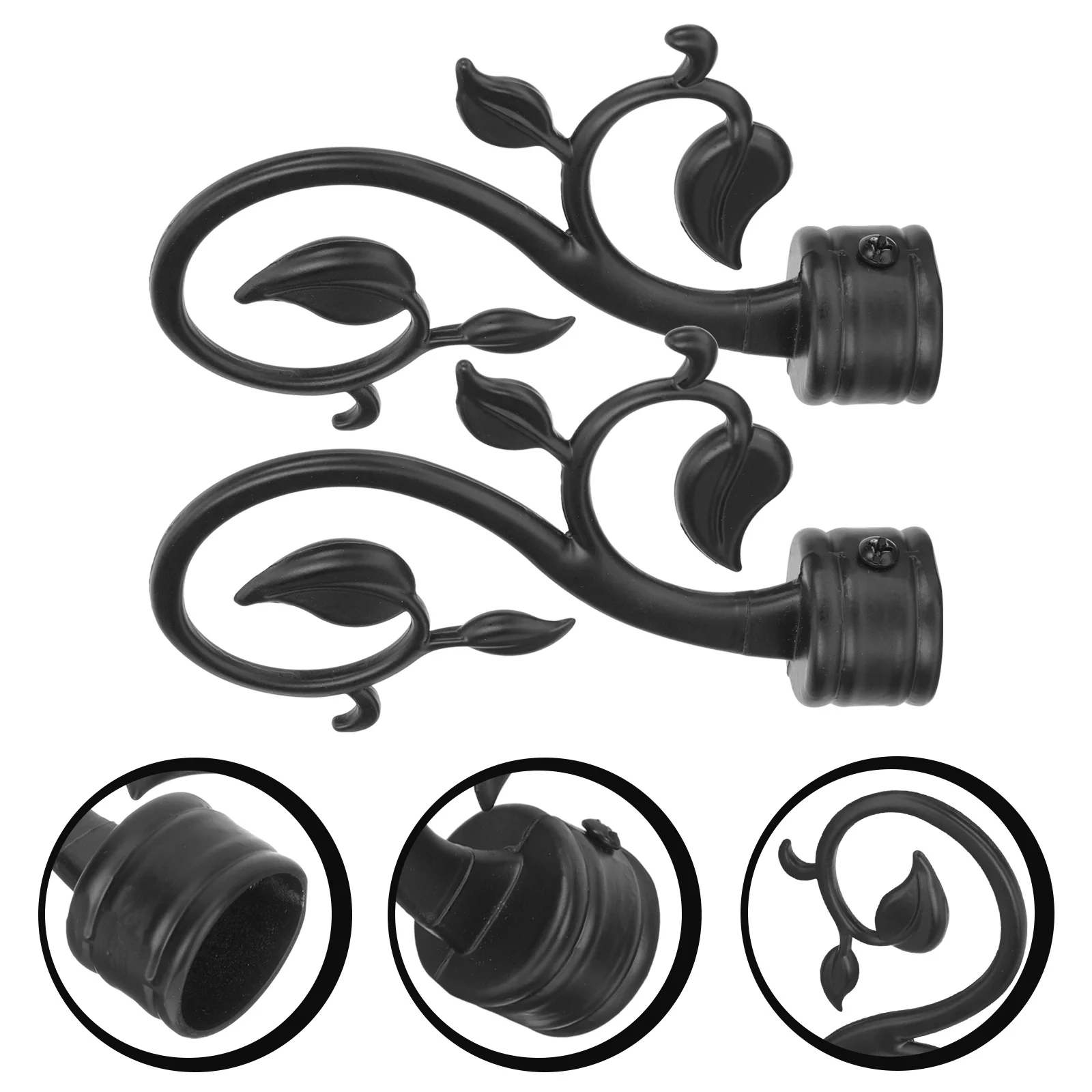 

2Pcs Curtain Rod Decorative Ends Plastic Finials Window Drapery Pole Accessories Replacement Curtain Rod Plug