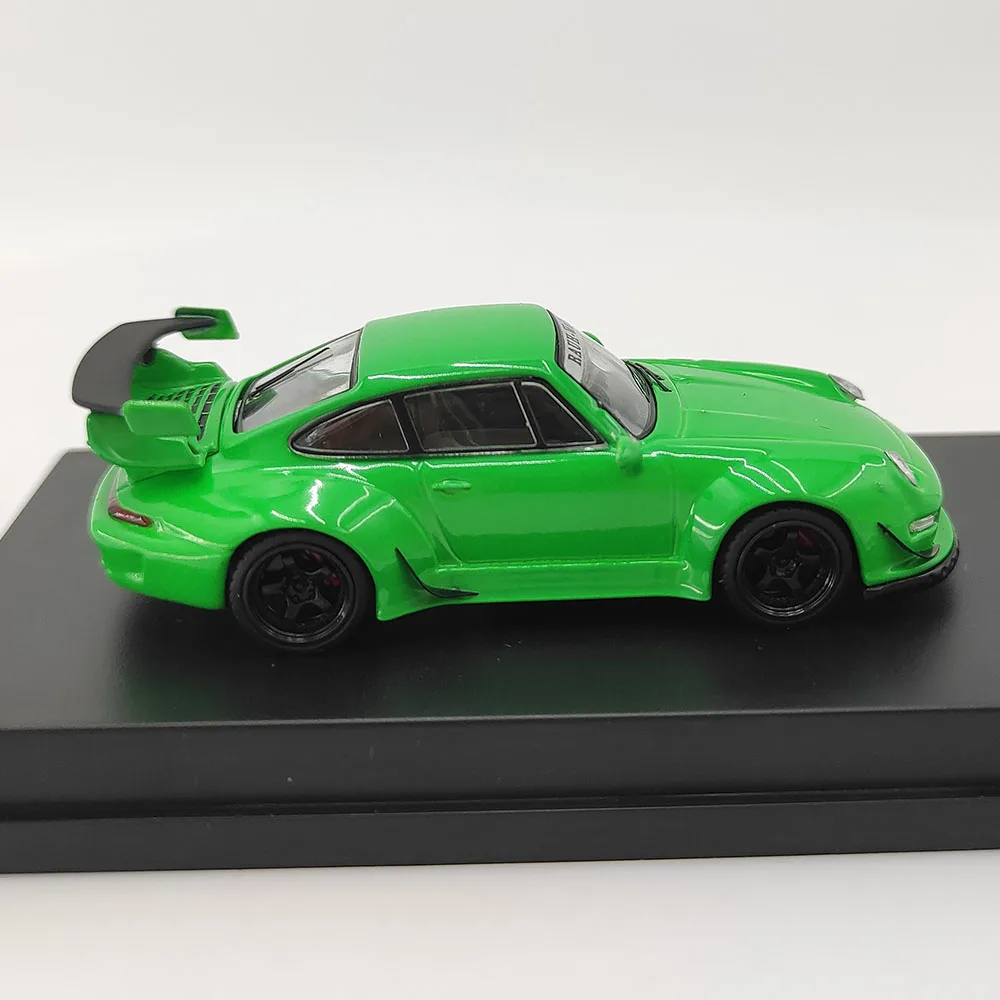 Diecast tarmac funciona escala 1:64 porsche rwb 964 asa traseira versão simulação liga modelo de carro brinquedo colecionável exibição de lembrança