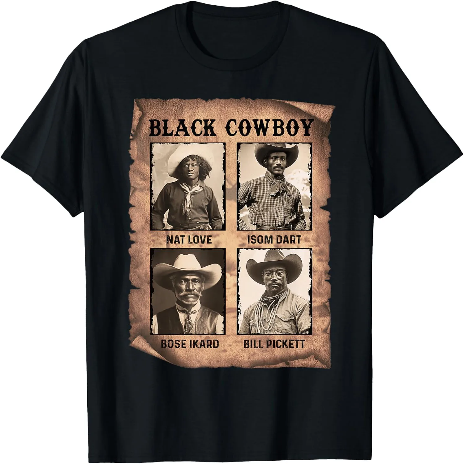 Black Cowboy Western Rodeo Melanin Black History Texas Men T-Shirt graphic tee, unisex, 100% cotton,