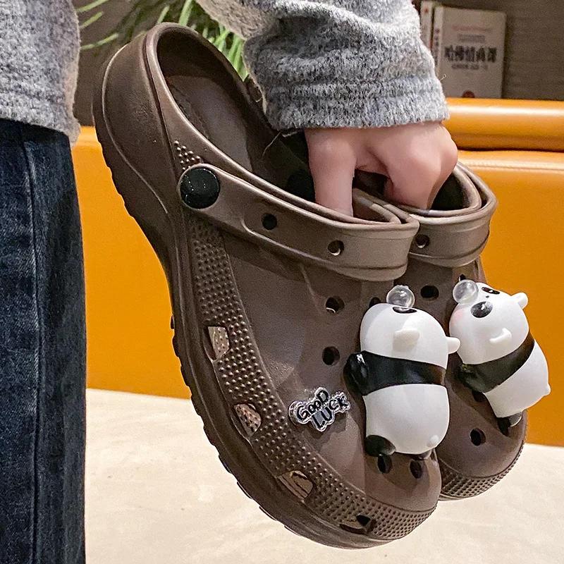 

Pool slippers 2026 new hole shoes wear non-slip versatile beach shoes ins trendy women slippers couple slippers men beach shoes