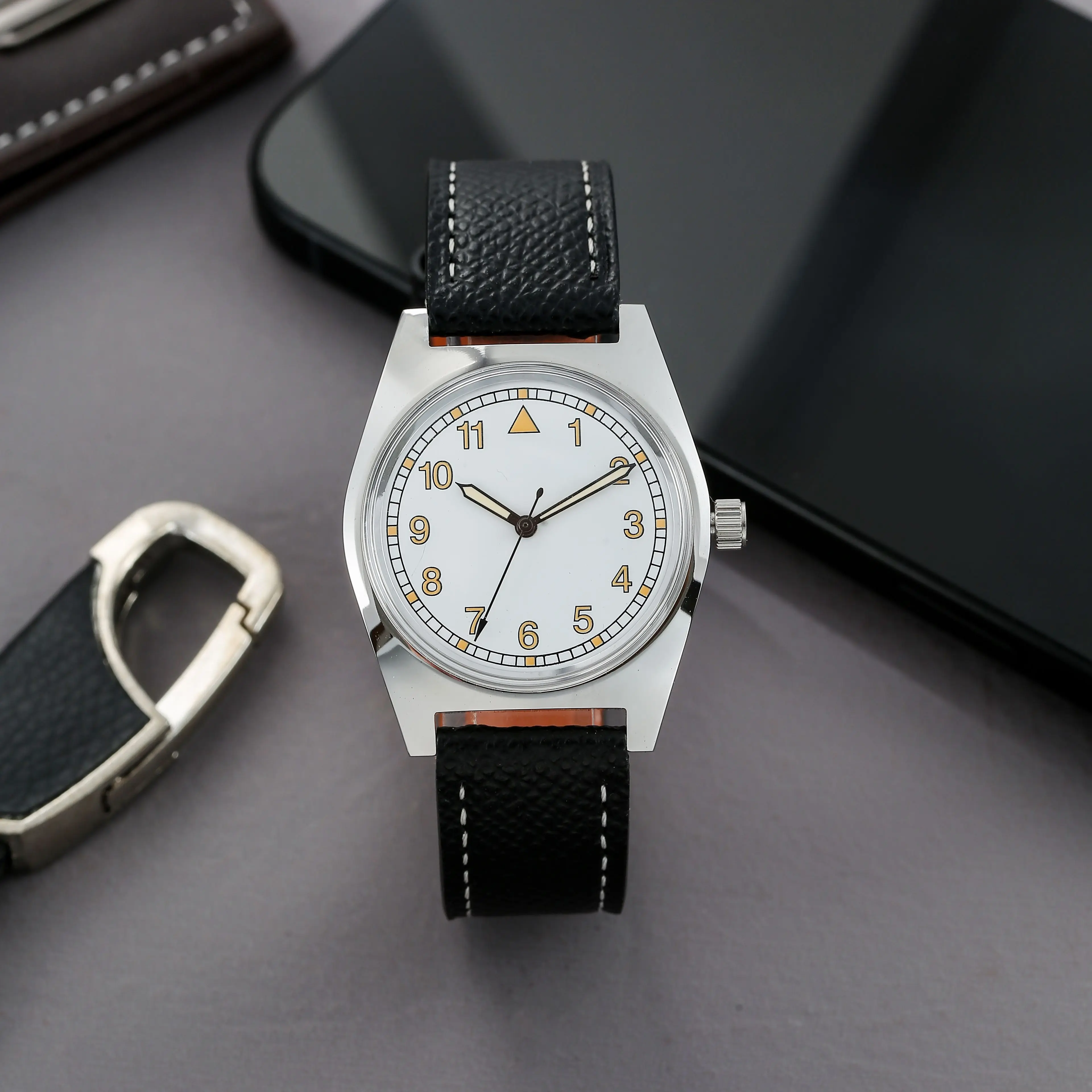 7120 Mechanische Pilotenuhr – 36 mm Handaufzug, Retro-Flieger-Stil für Herren – Detail 13