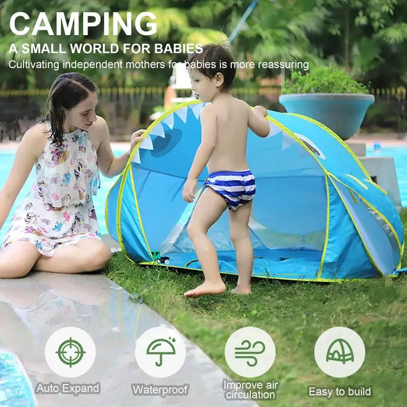 Baby Beach Tent Uv-protecting Sunshelter With A Pool Baby Kids Beach Tent Pop Up Portable Shade Pool UV Protection Sun Shelter