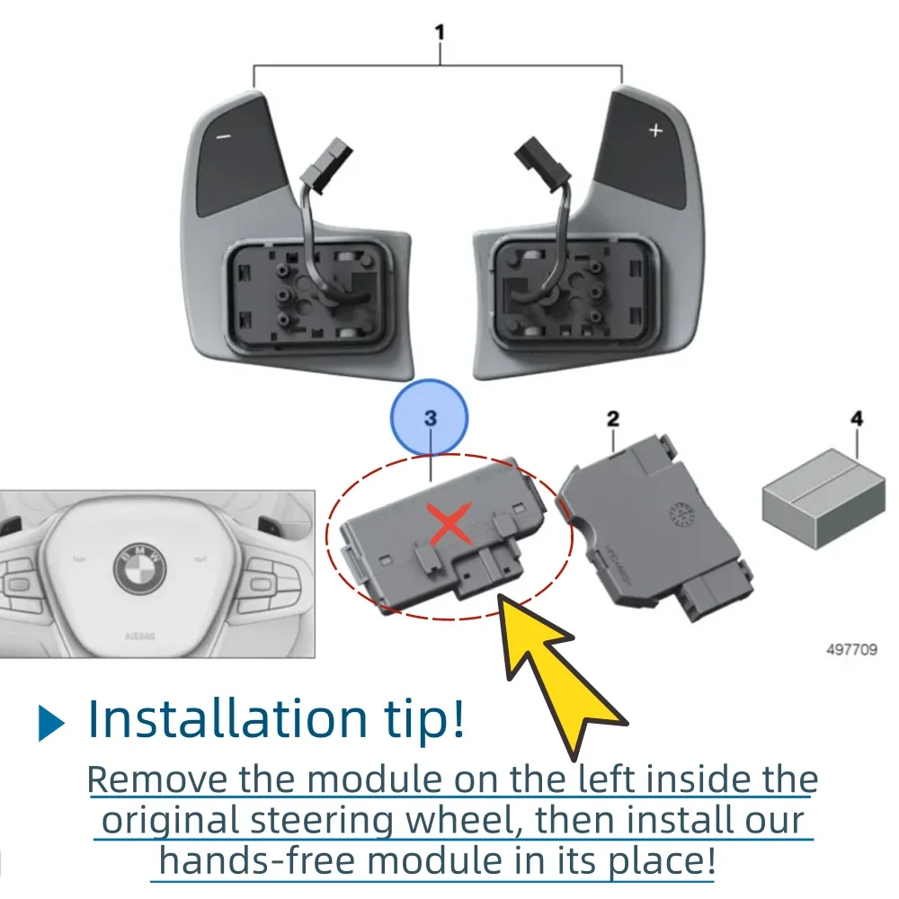 For BMW New Large Integrated Display G20 3 4 Series X5 X6 X7 ID8 ID8.5 2024-2025 TJA Touch Free ACC PRO Automatic Cruise Module