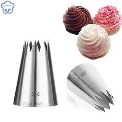 1PC Large Open Star Piping Nozzle Cake Decorating Tools Stainless Steel Icing Cream Nozzles Bakeware Pastry Tips #366 10 Teeth