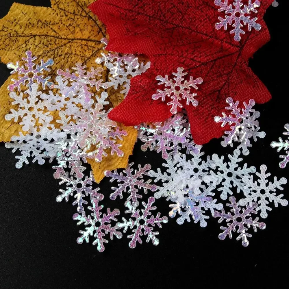 Christmas Snowflakes Confetti Xmas Tree Ornaments Christmas Gifts Snowflakes Accessories DIY Handmade Christmas Decorations