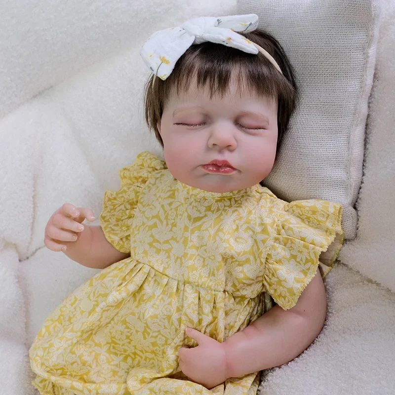 

NPK 19''Soft Cloth Body Loulou Reborn Bebe Doll Lifelike Soft Touch Cuddly Multiple Layers Painting 3D Skin Collectible Art Doll