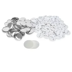 60PCS Metal Badge Pin Button Maker Parts 25-75MM, DIY Blank Badge Button Parts for Art Crafts Making Iron-Base Badges Set