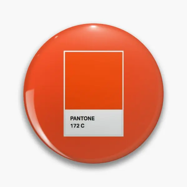 Pantone Pure Orange  Soft Button Pin Decor Gift Collar Hat Lapel Pin Clothes Funny Metal Fashion Jewelry Brooch Lover Cartoon