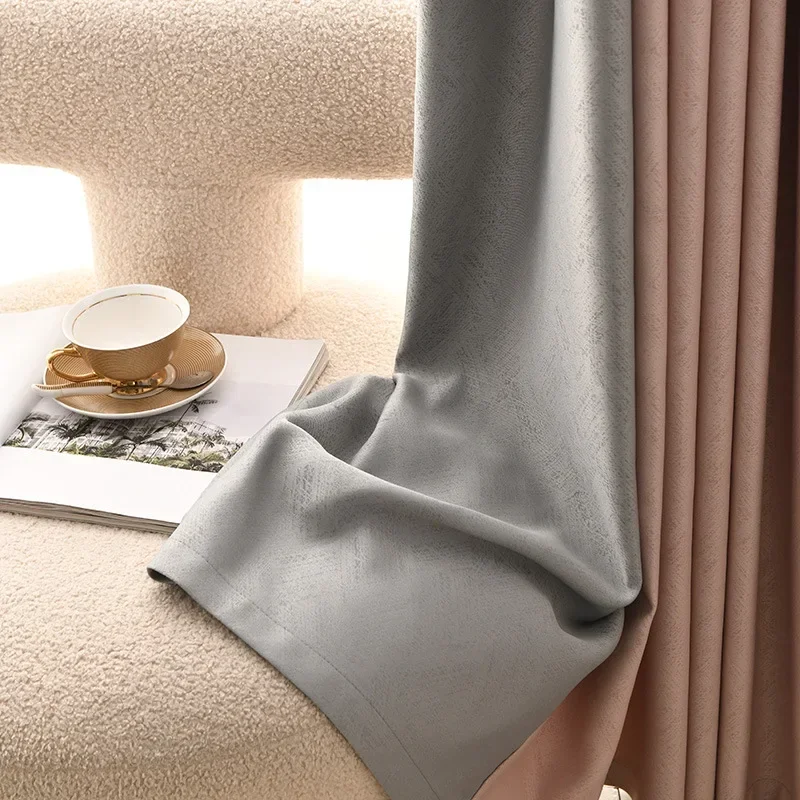 (73) Customized Jacquard Curtain Fabric Blackout Curtain Light Luxury High Blackout Curtain Fabric for Bedroom and Living Room