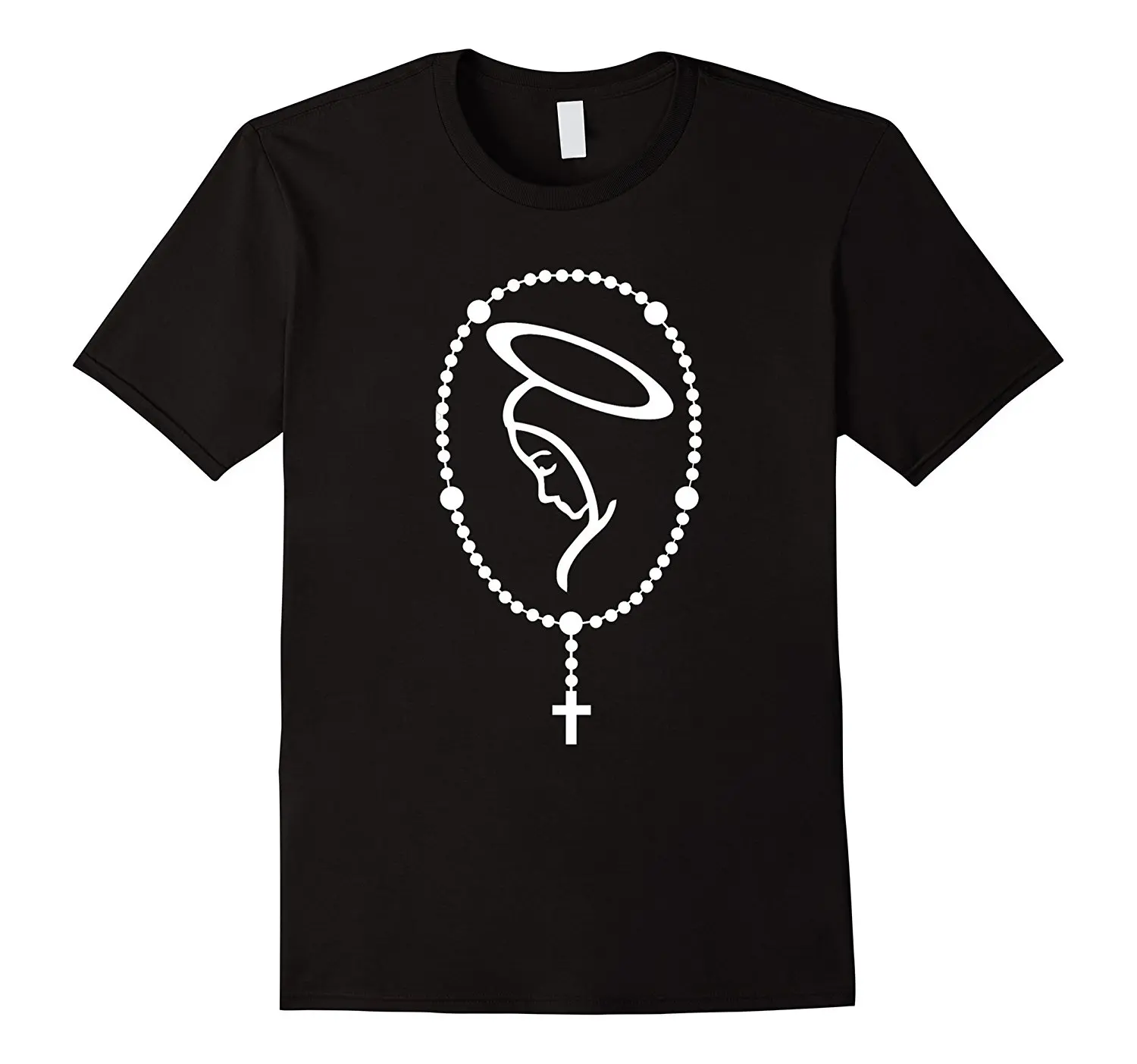 Virgin Mary Holy Rosary Religion Catholics T-Shirt 100% Cotton O-Neck Summer Short Sleeve Casual Mens T-shirt Size S-3XL