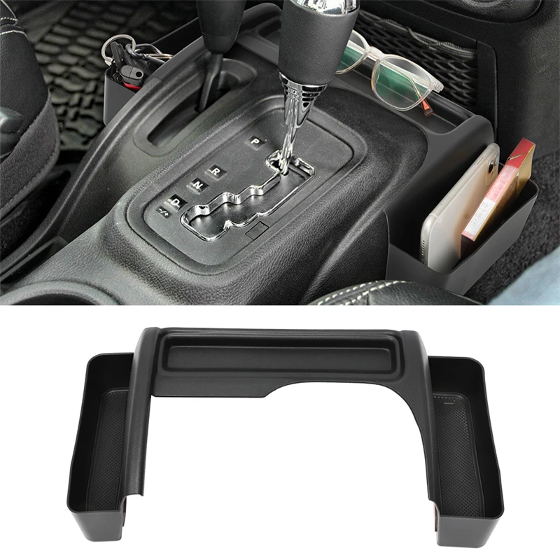 Vassoio portaoggetti per auto organizzatore della scatola di immagazzinaggio del cambio per Jeep Wrangler JK 2011 - 2018 2016 2015 stivaggio