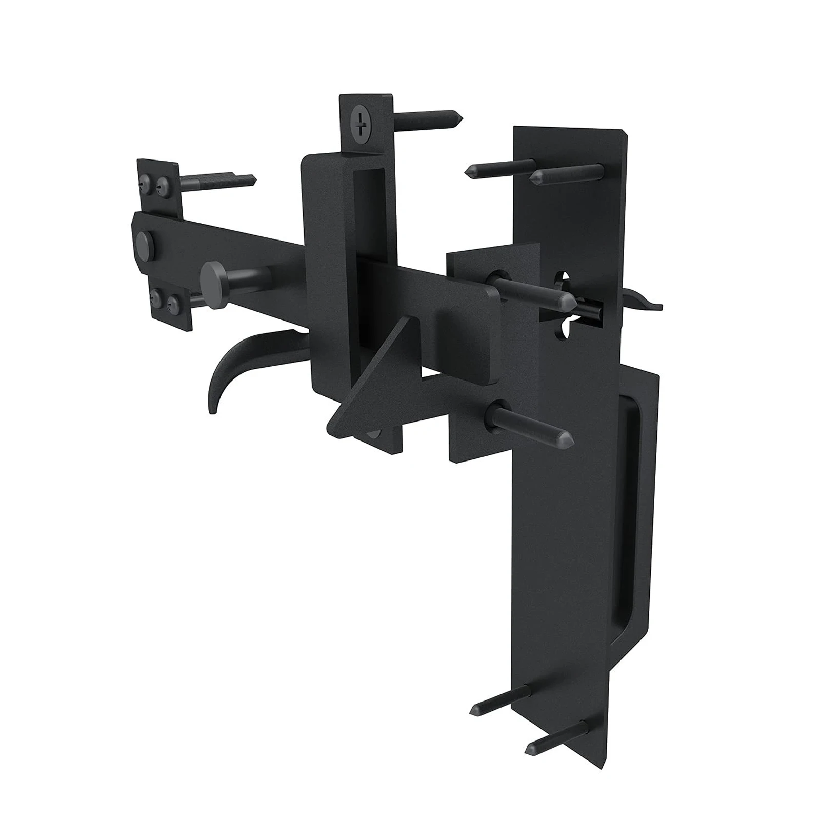 

Metal Matte Black Wooden Fence Latch Pull For Backyard Security Black Heavy Duty Double Side Gate