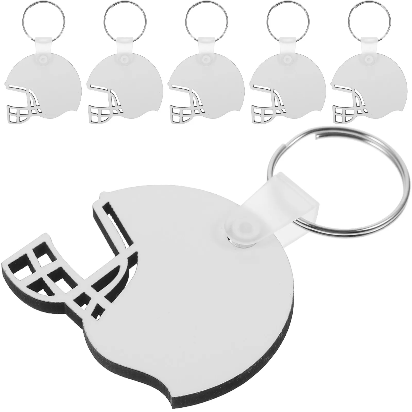 40pcs Keychain Blanks Sublimation Diy Craft Pendants Heat Transfer Key Rings Portable Accessories Decorative Supplies Art