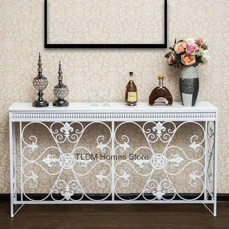 

Console Room American Table Living Wrought Iron Furniture Console Tables Retro Creative Home Corridor Decoration Hallway Table
