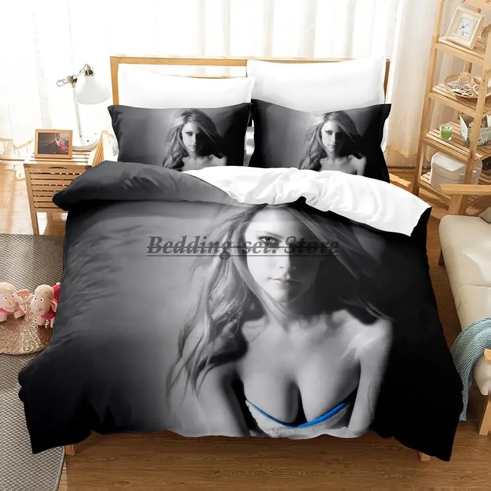 

2023 Avril Ramona Lavigne Bedding Set Single Twin Full Queen King Size Bed Set Aldult Kid Bedroom Duvetcover Sets Bed Sheet Set