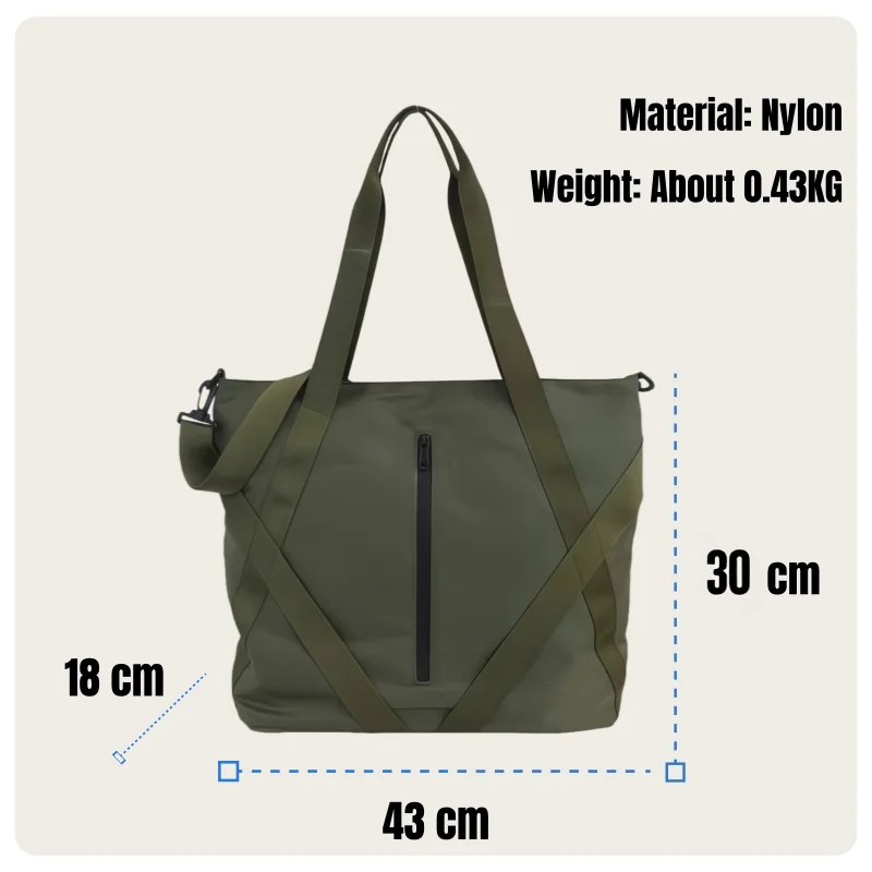 Modische und trendige Aufbewahrungstasche mit großem Fassungsvermögen im Instagram-Stil, unisex, geeignet für Studenten, aus wasserabweisendem Nylonmaterial, erhältlich in Schwarz und Dunkelgrün, kann als Handtasche, Umhängetasche, Schultertasche, Reisetasche oder Tragetasche verwendet werden. – Detail 2