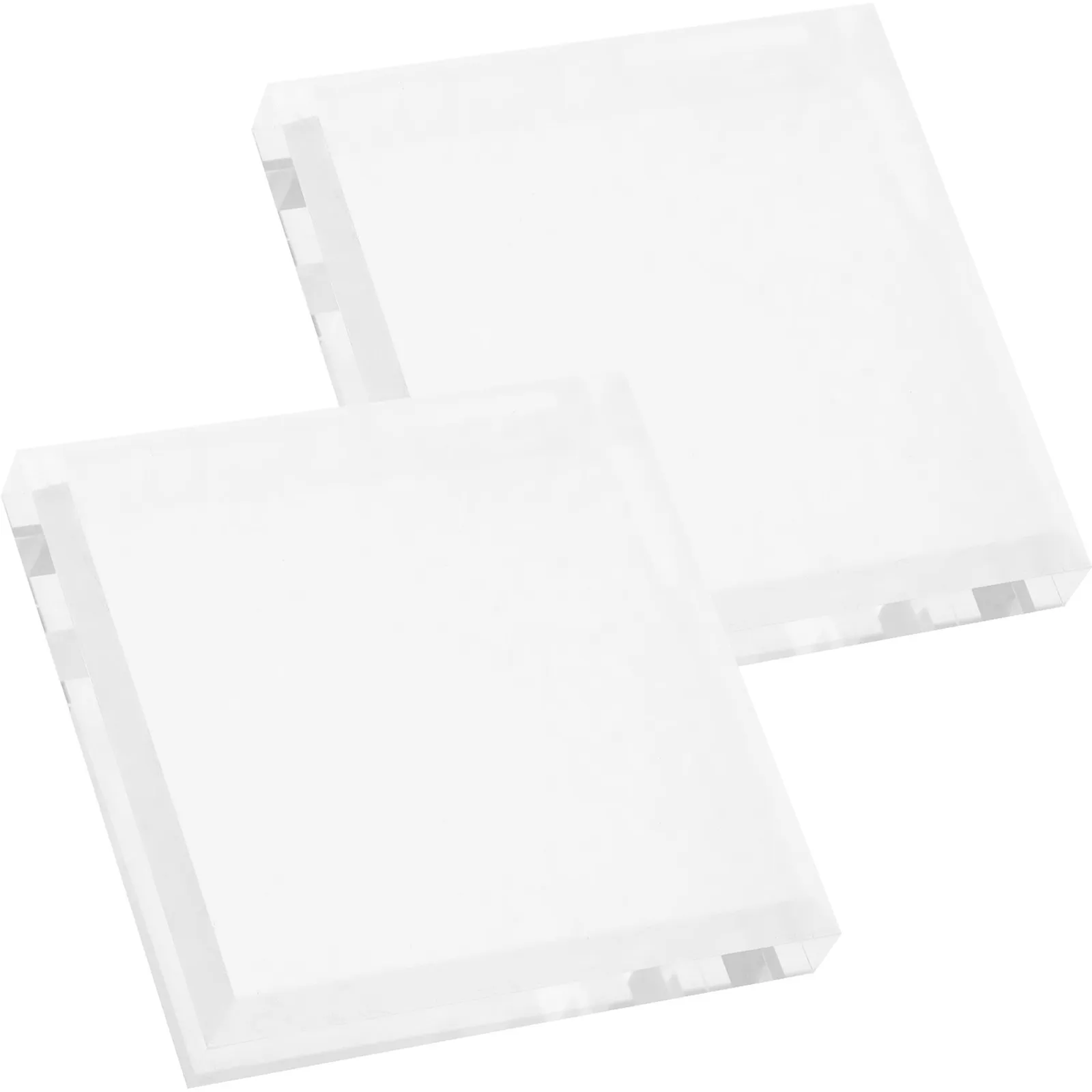 

2Pcs Acrylic Display Block Clear Transparent Jewelry Display Base Cosmetics Storage Stand Desktop Organizer Show