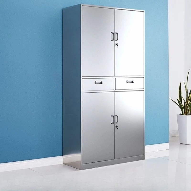 

YJQ stainless steel iron file staff storage office file cabinet with lock balcony cabinet