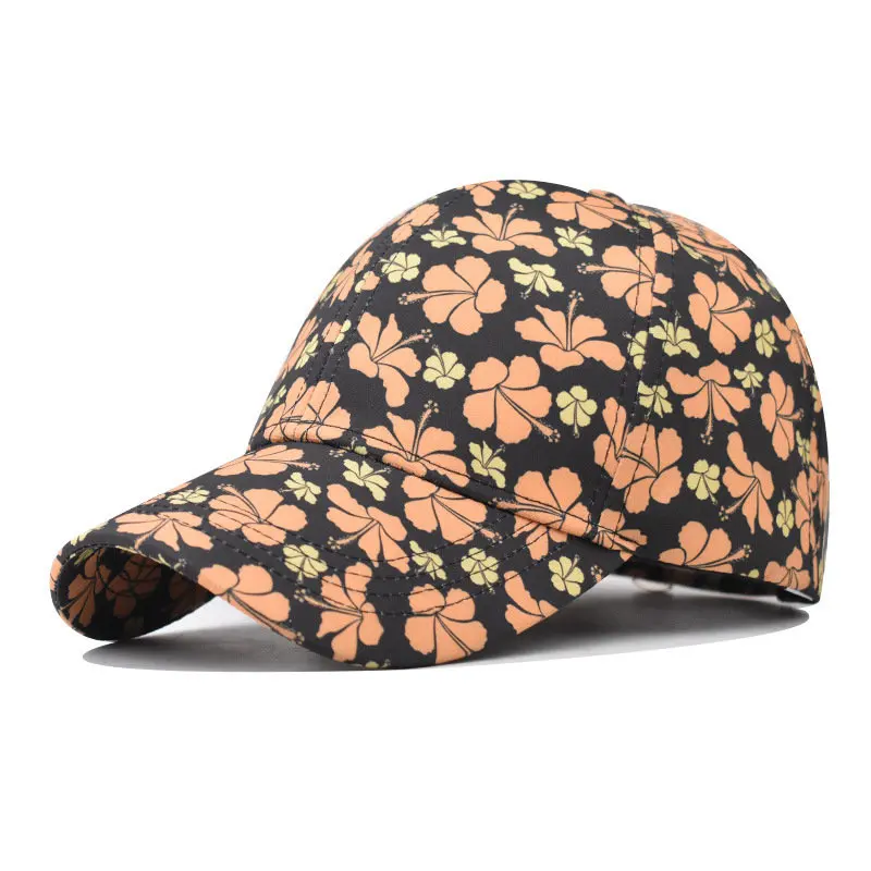 2023 Four Seasons Polyester Flower Print Casquette Baseball Cap Adjustable Outdoor Snapback Hats for Men and Women 234